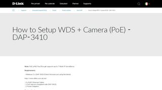 
                            11. How to Setup WDS + Camera (PoE) - DAP-3410 | D-Link Italia