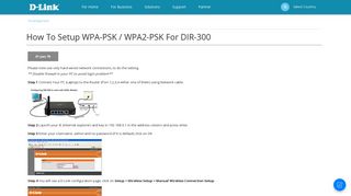 
                            12. How to setup WPA-PSK / WPA2-PSK for DIR-300 - D-Link ...