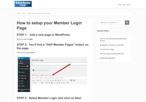 
                            12. How to setup your Member Login Page - Digital Access Pass