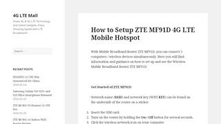 
                            8. How to Setup ZTE MF91D 4G LTE Mobile Hotspot – 4G LTE Mall
