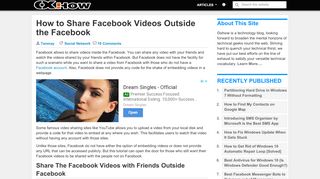 
                            7. How to Share Facebook Videos Outside the Facebook - Oxhow
