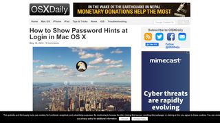 
                            11. How to Show Password Hints at Login in Mac OS X - OSXDaily