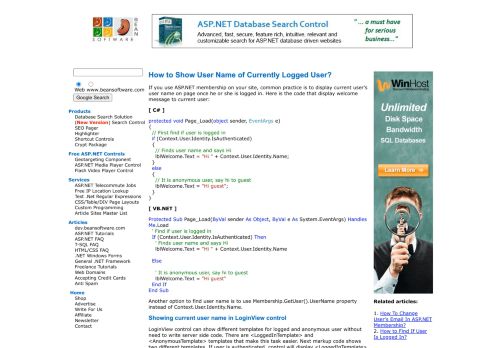 
                            9. How to Show User Name of Currently Logged User? - BeanSoftware