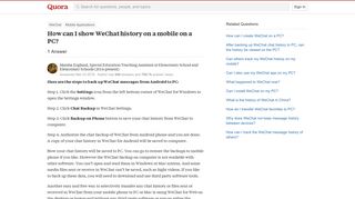 
                            12. How to show WeChat history on a mobile on a PC - Quora