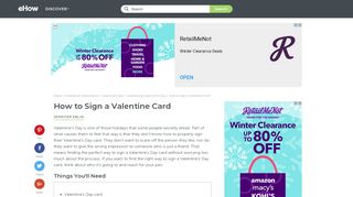 
                            2. How to Sign a Valentine Card | eHow