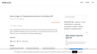 
                            11. How to sign in 2 facebook accounts on my Galaxy S8? - WEBCAZINE