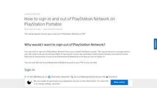 
                            5. How to sign in and out of PlayStation Network on PlayStation Portable