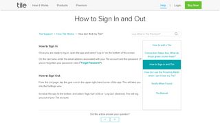 
                            4. How to Sign In and Out – Tile Support