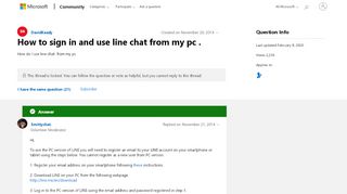 
                            11. How to sign in and use line chat from my pc . - Microsoft Community