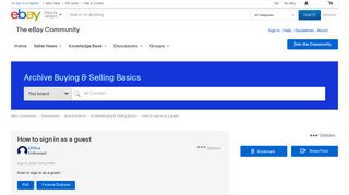 
                            2. How to sign in as a guest - The eBay Community