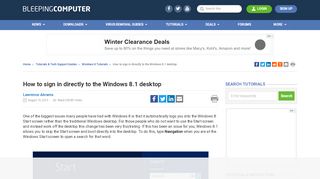 
                            3. How to sign in directly to the Windows 8.1 desktop - Bleeping Computer