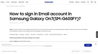 
                            8. How to sign in Email account in Samsung Galaxy On7(SM-G600FY ...