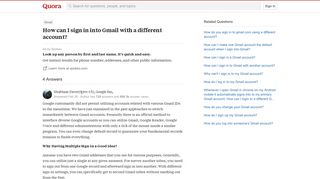 
                            10. How to sign in into Gmail with a different account - Quora
