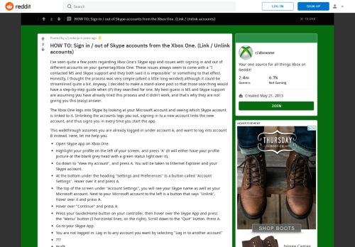 
                            5. HOW TO: Sign in / out of Skype accounts from the Xbox One. (Link ...