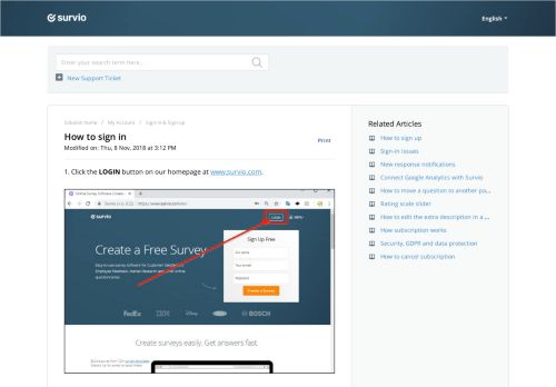 
                            8. How to sign in : Survio - Survio.com
