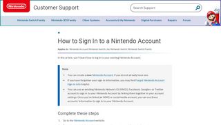 
                            2. How to Sign In to a Nintendo Account - Nintendo Switch