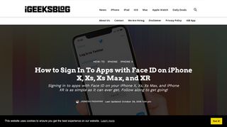 
                            13. How to Sign In To Apps with Face ID on iPhone X, Xs, Xs Max, and XR