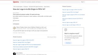 
                            6. How to sign in to EA Origin in FIFA 14 - Quora