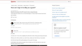 
                            10. How to sign in to eBay as a guest - Quora