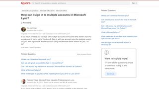 
                            12. How to sign in to multiple accounts in Microsoft Lync - Quora