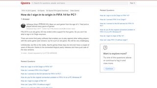 
                            3. How to sign in to origin in FIFA 14 for PC - Quora