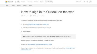 
                            3. How to sign in to Outlook on the web - Office Support