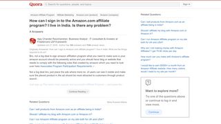
                            7. How to sign in to the Amazon.com affiliate program? I live in ...