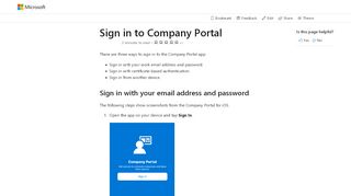 
                            8. How to sign in to the Company Portal app | Microsoft Docs