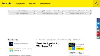 
                            3. How to Sign In to Windows 10 - dummies