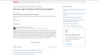 
                            13. How to sign in wechat on PC if I lost my phone - Quora