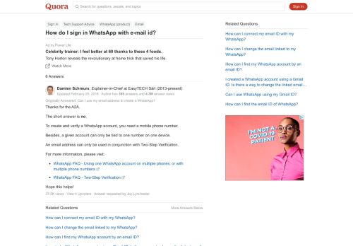 
                            13. How to sign in WhatsApp with e-mail id - Quora