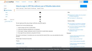 
                            7. How to sign in XPI file without use of Mozilla data store - Stack ...