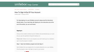 
                            3. How to sign in/out of your account – Smilebox Support