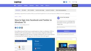 
                            13. How to Sign Into Facebook and Twitter in Windows 10 - Laptop Mag