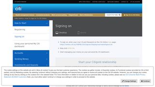 
                            3. How To Sign On To Citi Online - Text Guide - Citi UK - Citibank UK