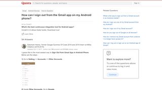 
                            11. How to sign out from the Gmail app on my Android phone - Quora