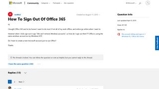 
                            4. How To Sign Out Of Office 365 - Microsoft Community