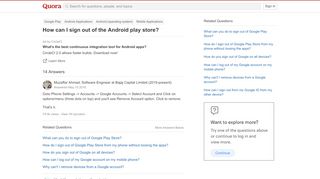 
                            8. How to sign out of the Android play store - Quora