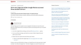 
                            11. How to sign out of the Google Photos account from another device ...