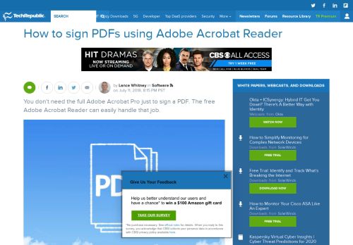 
                            6. How to sign PDFs using Adobe Acrobat Reader - TechRepublic