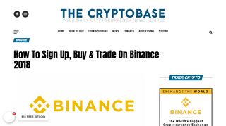 
                            7. How To Sign Up, Buy & Trade On Binance 2018 - THE ...