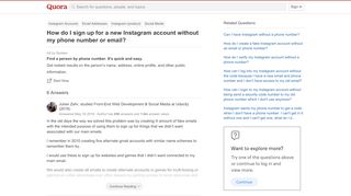 
                            6. How to sign up for a new Instagram account without my phone number ...