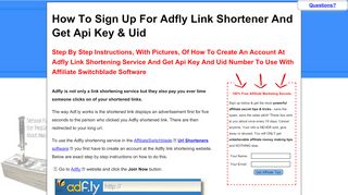 
                            8. ※How To Sign Up For Adfly Link Shortener And Get Api Key & Uid ...