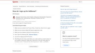 
                            9. How to sign up for AdSense - Quora