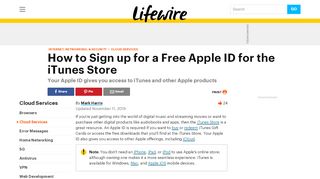 
                            7. How to Sign up for an Apple ID to Use on iTunes - Lifewire