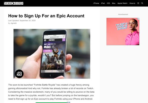 
                            7. How to Sign Up For an Epic Account to Play Fortnite on iPhone and ...