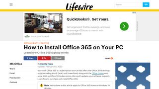 
                            9. How to Sign up for and Install Office 365 Using Windows - Lifewire