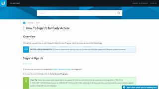 
                            9. How To Sign Up for Early Access – Ubiquiti Networks Support and ...