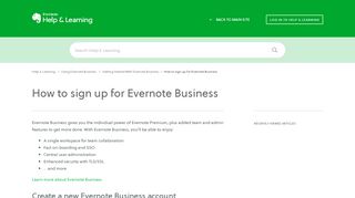 
                            7. How to sign up for Evernote Business – Evernote Help & Learning