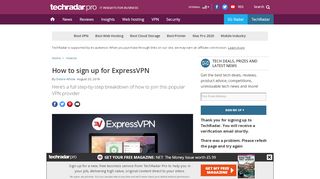 
                            12. How to sign up for ExpressVPN | TechRadar